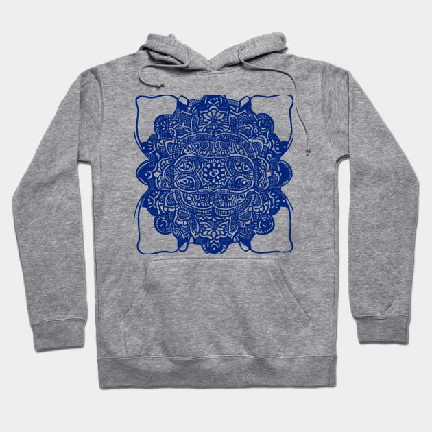 Paisley Print - Blue Aesthetic Hoodie by BubbleMench